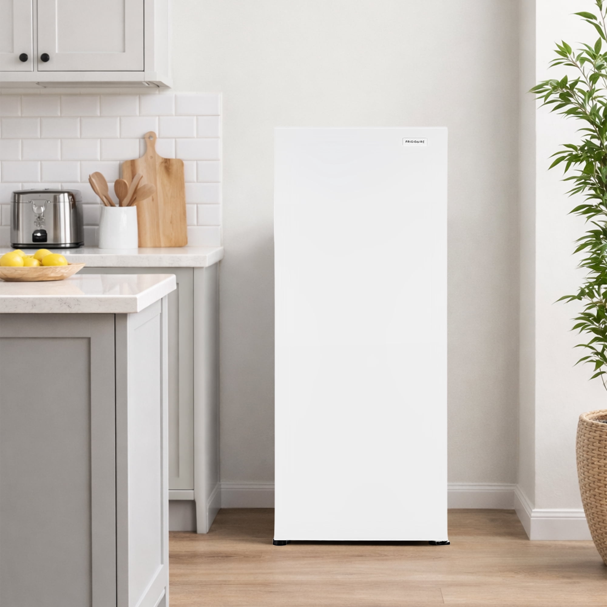 Frigidaire 10 Cu. ft. Garage Ready Upright Freezer, Recessed Handle, Adjustable Temperature Control, Flush Back Design, Efficient Cooling, White