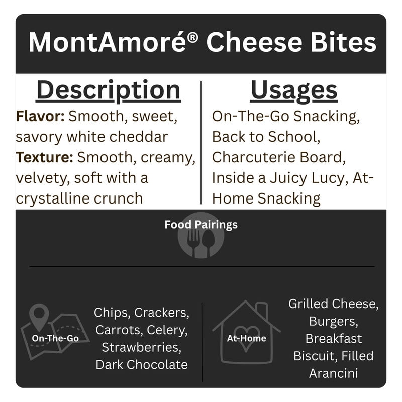 Sartori MontAmoré Grab and Go Cheese Bite, Snacking, 0.75 oz, 1 Count (Refrigerated)