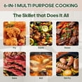 thumbnail image 4 of Extra Large Electric Skillet with lid, Ceramic Nonstick Coating Electric Frying Pan, 1500W Quick & Even Heating, 5 Adjustable Temperature Control, Tempered Glass Lid & Cool-Touch Handles, 4 of 9