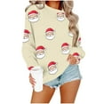 thumbnail image 4 of Womens Christmas Sweatshirt Vintage Santa Claus Print Sweatshirts Funny Family Holiday Shirts Casual Loose Xmas Pullover Long Sleeve Crew Neck Top, 4 of 4