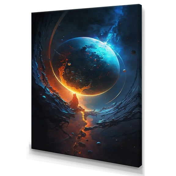 Designart Deep Planet Eclipse IV Canvas Wall Art