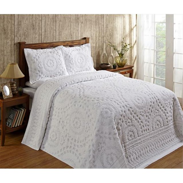 Better Trends BSRIDOWH Couvre-Lit Rio Double et Double - Blanc - 96 Po