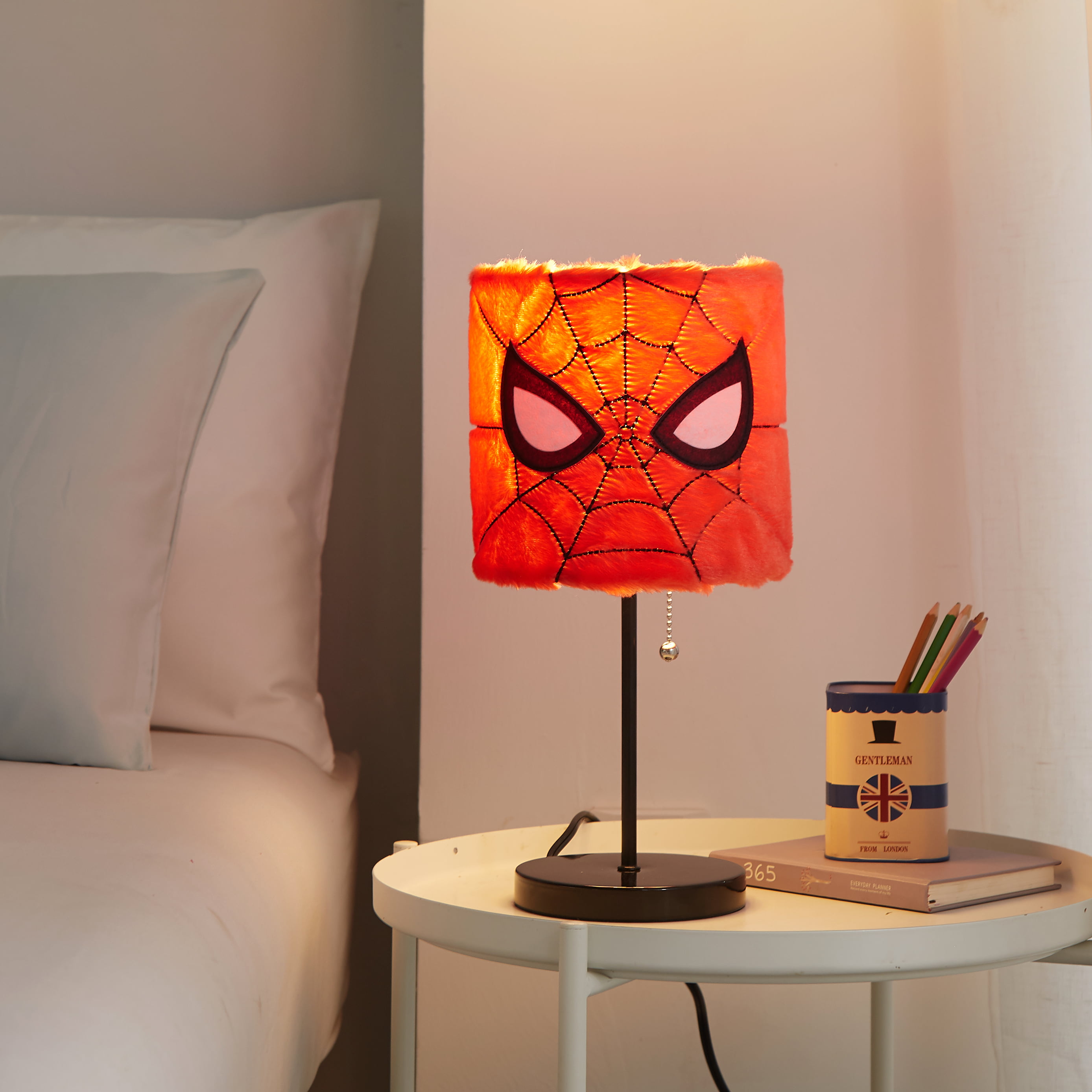 PJ Masks Kids Bedside Table Desk Lamp & Ceiling Light Shade Pendant Bedroom Set 