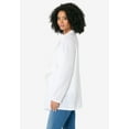 thumbnail image 3 of Roaman's Women's Plus Size Handkerchief Hem Pointelle Cardigan Sweater, 3 of 3