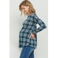 thumbnail image 2 of Plaid Boat Neck Maternity Knit Top, 2 of 3