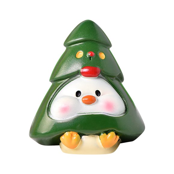 Discounted Items In Warehouse Deals Winter Holiday Christmas Playset Christmas Tree Cartoon Animal Pig Snowman Cute Duck Micro Xmas Tree Snow Decoration