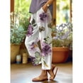 thumbnail image 2 of frariair Women's Loose Fit Boho Palazzo Pants With Functional Cargo Pockets Purple, 2 of 3
