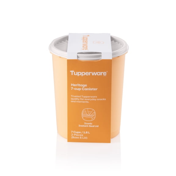 Tupperware Heritage 7-Cup Food Storage Canister with Lid, Peach