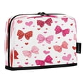 thumbnail image 2 of Standing Pencil Case with Base Large Capacity Stationery Pouch Pen Bag with Zipper for Women Men Red and Pink Bows, 2 of 7