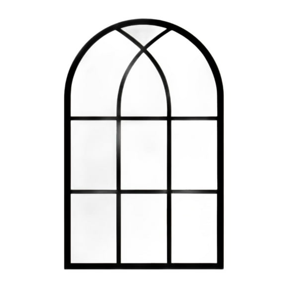 DOLITY Arched Window Pane Mirror Acrylic Background for Bedroom Room Black
