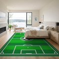 thumbnail image 3 of ODIKA 9'x12' Washable Area Rug Doormat Football Door Ground Layout Halfway Lines Stadium Soccer for Master Suite, California King, Under Bed, Non-Shedding, Easy Care, 3 of 7