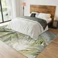 thumbnail image 3 of Green Tropical Plants Area Rug, Hand Painted Watercolor Palm Leaves Indoor Non-Slip Rugs, with Anti-Slip Backing Washable Indoor Carpet for Living Room Bedroom Dining Room 4' x 6', 3 of 6