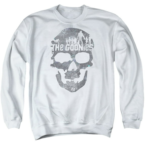 The Goonies Skull 2 Unisex Adult Crewneck Sweatshirt,White, 3X-Large