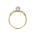 thumbnail image 2 of FB Jewels 10kt Yellow Gold Womens Round Prong-set Diamond Oval Cluster Ring 1/4 Cttw, 2 of 2