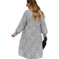 thumbnail image 3 of Womens Printed Swing Shift Dress Long Sleeve Casual V Neck Tunic Dress, 3 of 6
