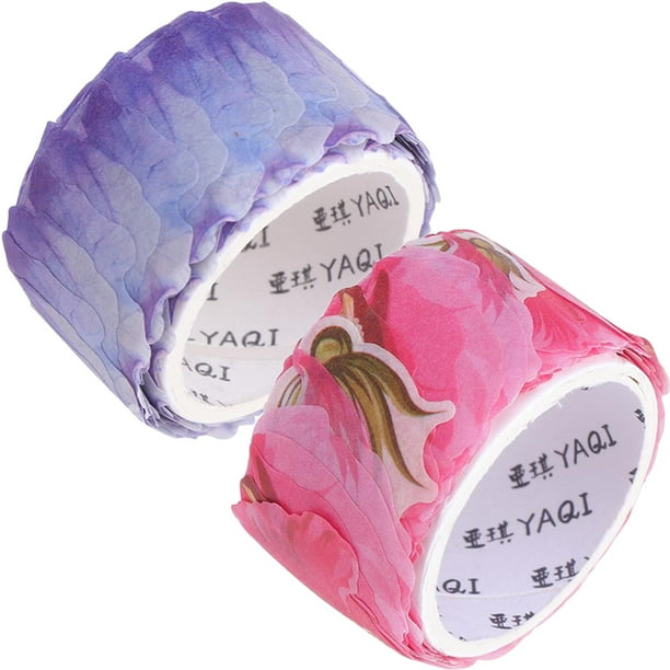 2 rollos de cinta adhesiva con pétalos florales, para manualidades, calcomanías decorativas, álbumes de recortes