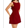 thumbnail image 4 of Robe Moulante d'Été Sans Manches à Fermeture Éclair Col Montant Ajustée Mini Robe de Soirée Boîte de Nuit pour Femmes Rouge G, 4 of 10