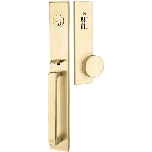 Emtek Contemporary Tubular Entry Set Lausanne Style with Round KNOB on