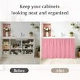 thumbnail image 6 of Pink Cabinet Curtains 35"W x 35"L, Pure Pink Sink Skirt for Bathroom Vanity Kitchen Self Adhesive, Dust-Proof Privacy Curtain for Shelves Closet Laundry Room Pantry, 6 of 9