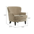 thumbnail image 4 of Christopher Knight Home Accent Chair with Ottoman, Tapered Wood Legs, Brown, 4 of 11