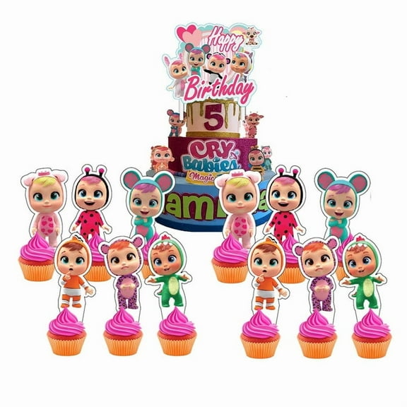 Cry Babies Cake Topper CupcakeS Set Birthday Party Supplies Decoration Decor Kit