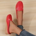 thumbnail image 2 of Xfvqtps Womens Casual Flat Shoes Comfortable Breathable Loafers with Metal Buckle Lightweight Slip on Shoes for Women Daily Wear Office Red, 2 of 7