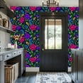 thumbnail image 3 of Boho Peel and Stick Wallpaper 17.7in x 9.8ft Vibrant Floral Roses Swirls Colorful Leaves Contact Paper Vinyl Waterproof Self Adhesive Wall Paper for Bedroom Shelf Cabinet Renter Friendly, 3 of 8