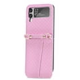 thumbnail image 4 of Case Compatible With Samsung Galaxy Z Flip 4, Pu Leather Protective Cover With Crossboby Necklace Lanyard, 4 of 5