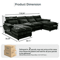 thumbnail image 2 of SEENYOO 110.24" U-Shaped Couch, Cloud Modular Sectional Sofa with Chenille Fabric, 4-Seat Comfy Couch for Living Room, Black-Gray, 2 of 11