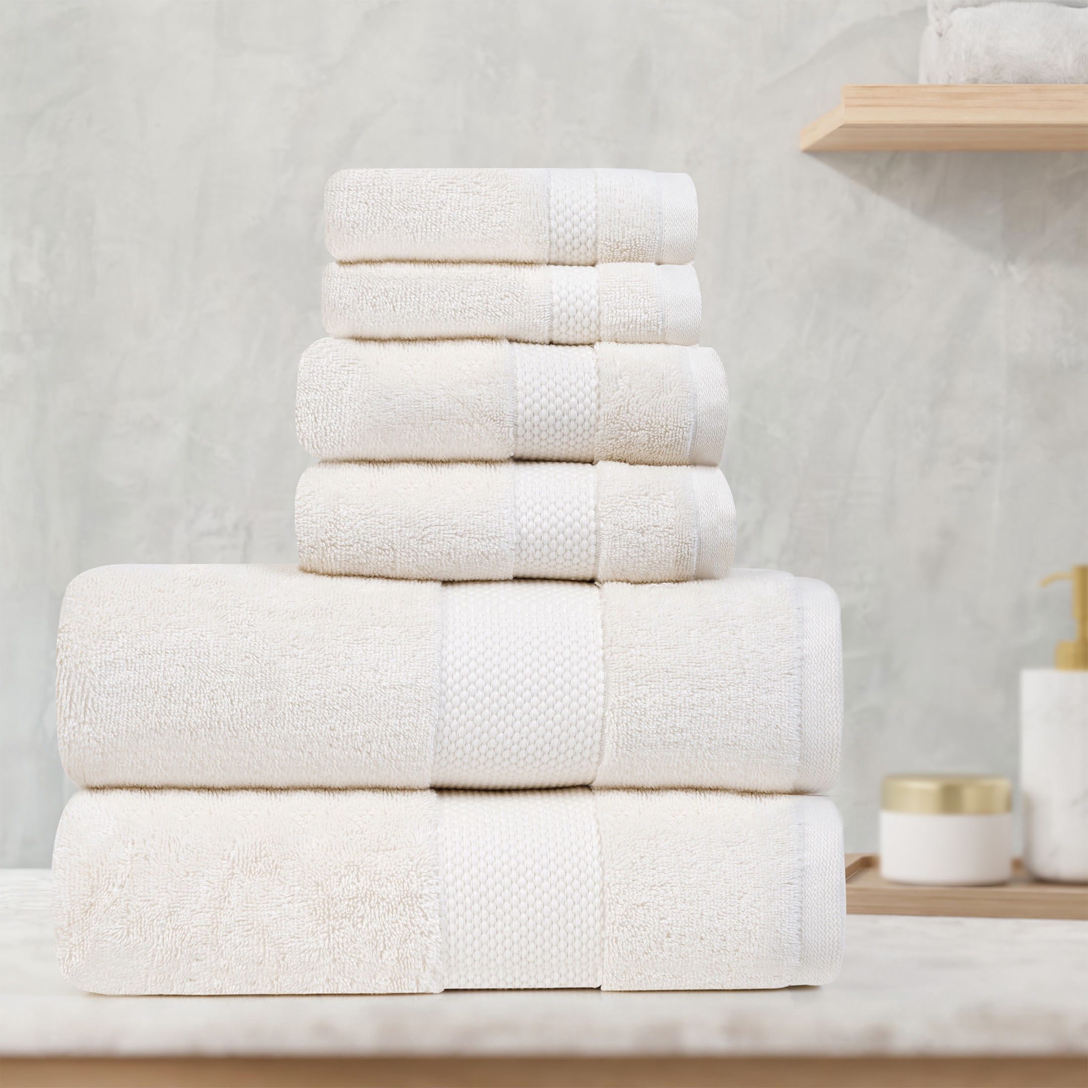 Micro Cotton Farm to Home Solid Color Bath Towel Sets 6 Count