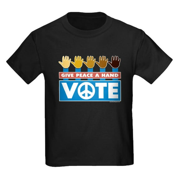 CafePress - Vote Peace Kids Dark T Shirt - Dark T-Shirt Kids XS-XL