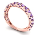 thumbnail image 2 of 3.13 ctw Wedding Band for Women - 18K Rose Gold Simulated Alexandrite Stackable Eternity Ring, 2 of 6