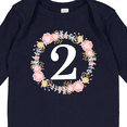 thumbnail image 4 of Inktastic 2nd Birthday Rose Wreath 2 Year Old Girl Girls Long Sleeve Baby Bodysuit, 4 of 5