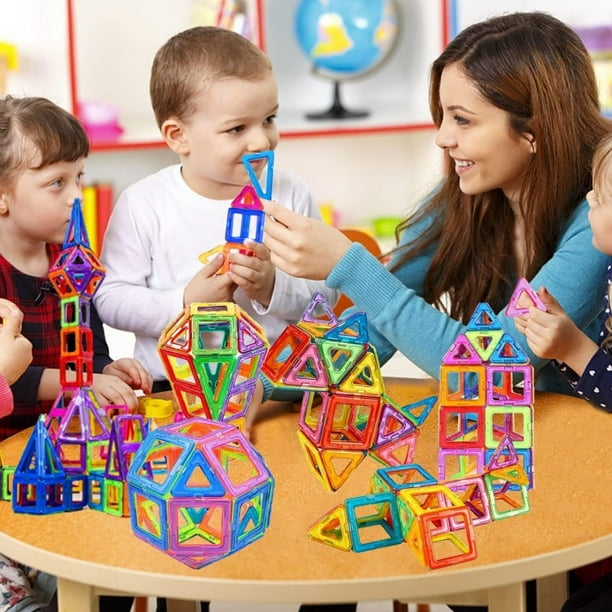 Set De 48 Bloques Magnéticos De Construcción 3D – Juguetes Educativos Con Imanes Mejorados, Colores Brillantes, Para Niños De 3 A 8 Años, Estimula Creatividad Y Coordinación