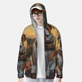thumbnail image 2 of Gukieu Flower Field Cute Bulldog Print Sun Protection Hoodies for Men and Women, Zippered Long-sleeved Quick-drying UV Protection Shirts, Suitable for Sports, Swimming, Fishing-XX-Large, 2 of 7