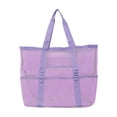 thumbnail image 2 of Mesh Tote Bag With Handles, Large Capacity Toy Storage With Breathable Mesh, for Beach and Pool Days, Purple, 2 of 6