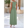 thumbnail image 2 of Vestido largo PRETTYGARDEN 2025 sin mangas con volantes, sirena, verde salvia, 2 of 8