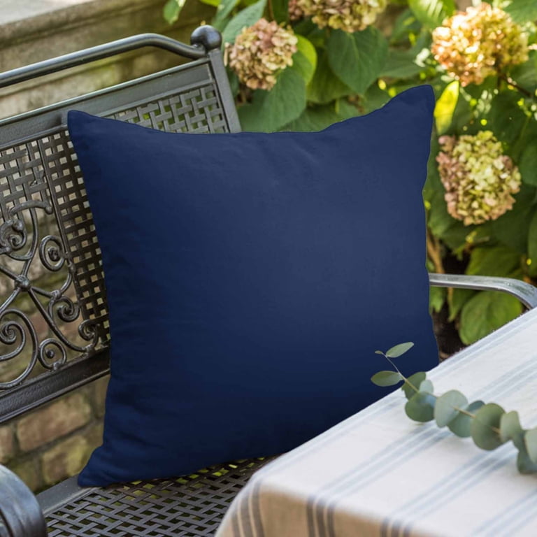 Navy Blue Pillow Covers 24x24 Inch, Farmhouse Solid Navy Blue