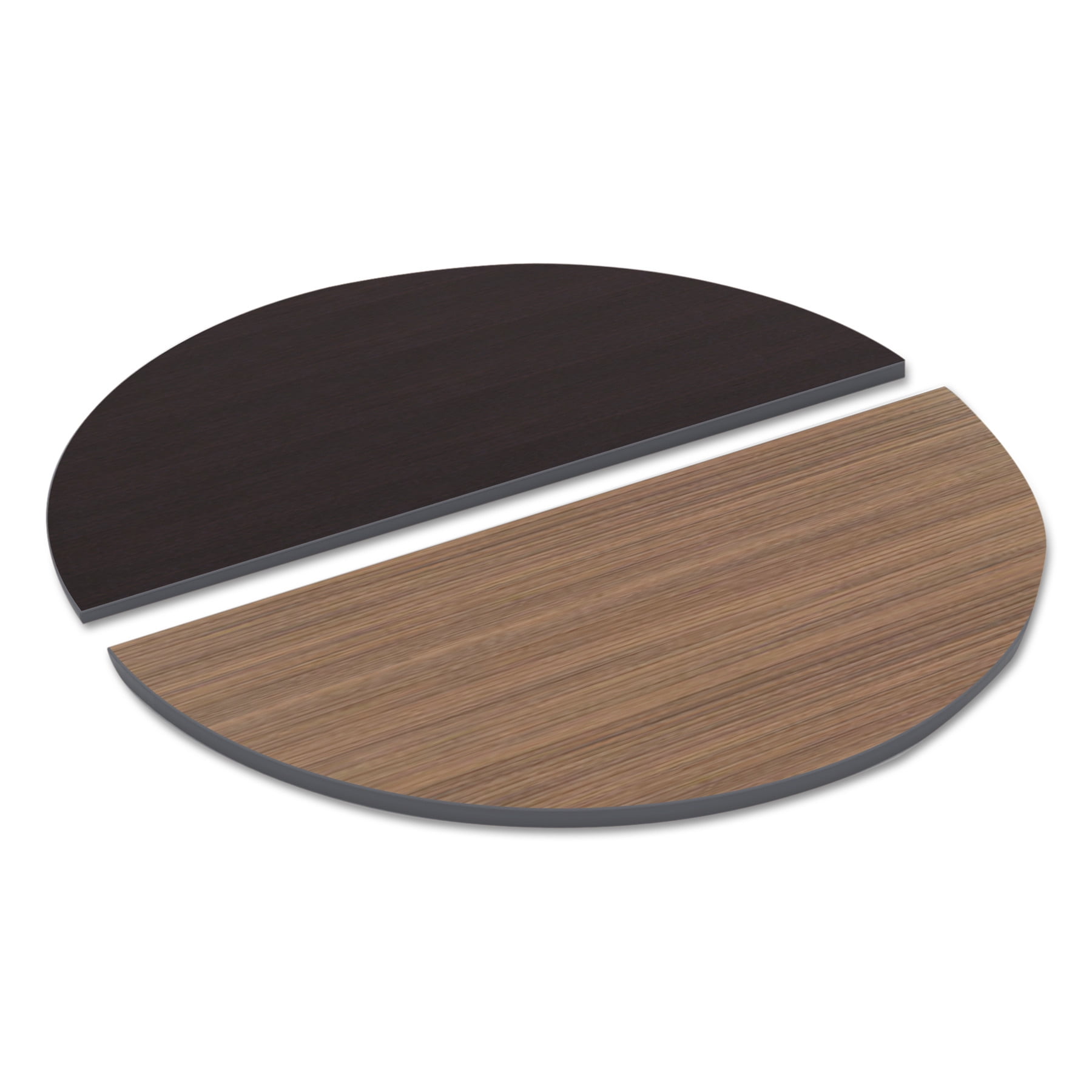 Alera Reversible Laminate Table Top, Half Round, 48w x 24d, Espresso/Walnut