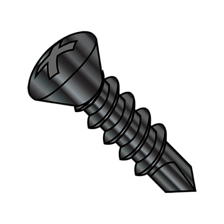 

10-16X1 Phillips Oval Full Thread Self Drilling Screw Black Oxide and Oil (Pack Qty 5 000) BC-1016KPOB