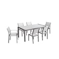 thumbnail image 4 of Pemberly Row 13-piece Modern Aluminum Patio Dining Set in White, 4 of 11