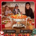 thumbnail image 6 of WARMOUNTS 1-Pack Chafing Dish Buffet Set, 5QT Round Buffet Servers and Warmers Set, Stainless Steel Catering Food Warmer with Glass Lid & Holder for Party, 6 of 12