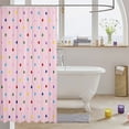 thumbnail image 3 of Manfei Cartoon Stars Shower Curtain 72Wx72L,Cute Sprinkle Print Bathroom Curtain,Pink, 3 of 5