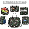 thumbnail image 2 of Black Rawr Dinosaur Skeleton Pattern Womens Lunch Box for Work,Insulated Large Lunch Bag for Tween and Teen,Loncheras Para Mujer,Leakproof Adult Lunch Bag for Work,Beach,Travel,Picnic,Camping, 2 of 7
