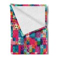 thumbnail image 2 of Geometric Soft Flannel Fleece Throw Blanket, Fashion Themed Italian Grunge Modern Color Contrast Squares with Dots Artwork, Cozy Plush for Indoor and Outdoor Use, 70" x 90", Multicolor, by Ambesonne, 2 of 5