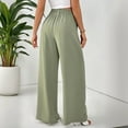 thumbnail image 4 of Xyxonk Women's Pants High Elastic Waisted Work Pants Loose Long Wide Leg Trousers with Pockets Dressy Comfy Women's Slacksight, Light Green XL, 4 of 6