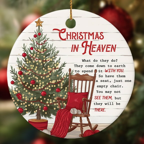 Christmas in Heaven Memorial Christmas Ornament, Remembrance Ornaments for Loss of Loved One, Christmas Bereavement Gifts for Women Men, Sympathy Gift for Xmas Decorations