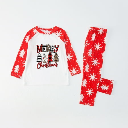 

women Christmas pajamas for family matching outfits son daughter sets soft Red Parent-child Warm Christmas Set Printed Home Wear Pajamas Two-piece Kid Set