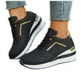thumbnail image 6 of Mostsola Womens Wedge Sneakers Trendy Lace up Mesh Tennis Shoes Casual Lightweight Running Shoes, 6 of 9