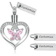thumbnail image 4 of Butterfly Urn Necklace for Ashes for Women Butterfly With Birthstone Cremation Jewelry Crystals Heart Ash Loved One Memorial Urn Pendant for Women, 4 of 7